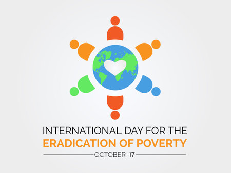 International Day for the Eradication of Poverty Advocates for Social Justice, Economic Empowerment, and Equal Opportunities. Global Poverty Vector Illustration Template.のイラスト素材