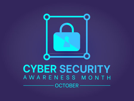 National Cyber Security Awareness Month Raises Vigilance and Knowledge to Safeguard Individuals and Organizations in the Digital Age. Empowering Digital Resilience Vector Template.のイラスト素材