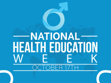 National Health Education Week Promotes Knowledge, Prevention, and Empathy for Lifelong Health and Well-Being. Vector Illustration Template.のイラスト素材