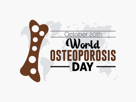World Osteoporosis Day Advocates Awareness, Prevention, and Empowerment for Lifelong Skeletal Health. Vector Illustration Template.のイラスト素材