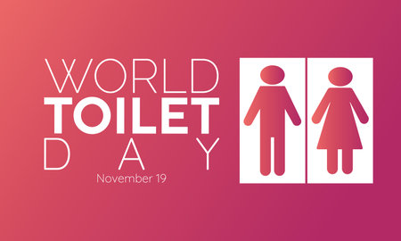 World Toilet Day Vector Banner Illustrating Hygiene, Sanitation and Accessible Facilities. Vector template for background, banner, card, poster design.のイラスト素材