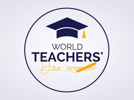 World Teachers Day Recognizes the Dedication, Innovation, and Transformative Influence of Teachers Worldwide. Vector Illustration Template.のイラスト素材