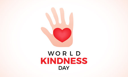 World Kindness Day. Health Care concept Greeting card, poster, Ribbon, banner, Vector Template.のイラスト素材