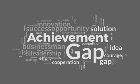 Achievement Gap word cloud template. Achievement Gap concept vector tagcloud background.のイラスト素材