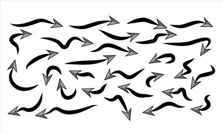 Arrow collection vector icon set on white backgroundのイラスト素材