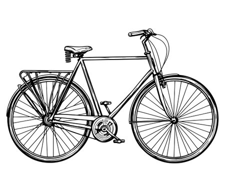 vintage bicycle on white backgroundのイラスト素材