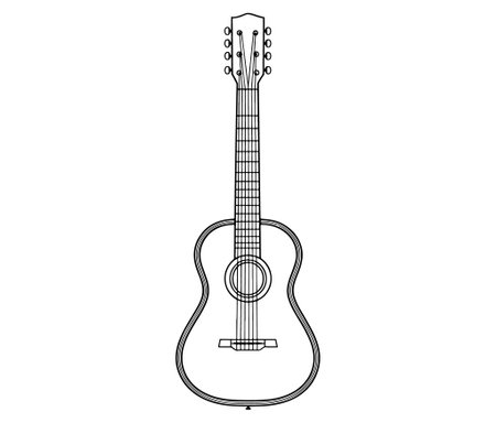 Acoustic guitar isolated on white guitar icon Vector illustrationのイラスト素材