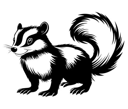Black and white squirrel, Illustration of squirrel, Skunk vectorのイラスト素材
