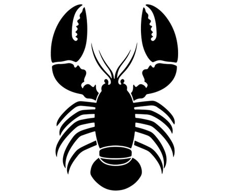 Lobster Silhouette Vector, Shrimp silhouette, Fish vectorのイラスト素材
