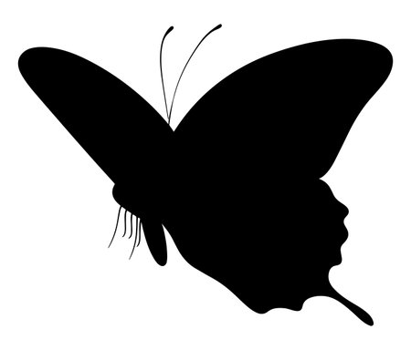 Butterfly silhouettes collection, vector illustration isolated on white backgroundのイラスト素材