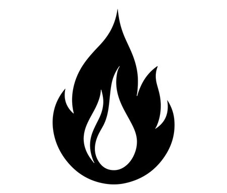 Illustration of a fire, Flame fire icon, Fire flames silhouette vectorのイラスト素材