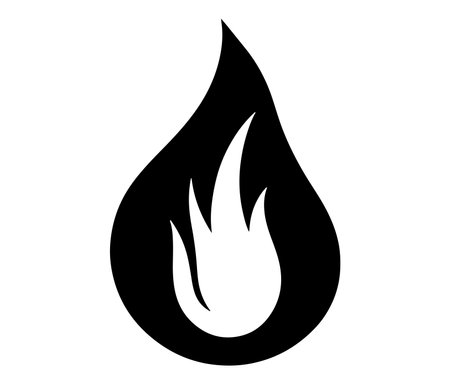 Illustration of a fire, Flame fire icon, Fire flames silhouette vectorのイラスト素材