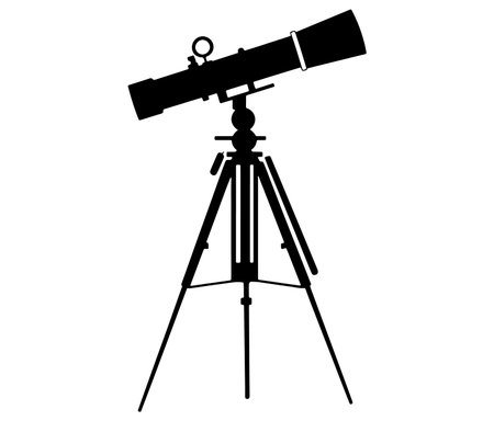 Telescope silhouette icon. Telescope silhouette logo vector