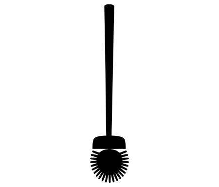 Silhouette toilet brush icon, Brush for cleaningのイラスト素材