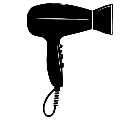 Hair dryer icon collection, Dryer isolated on white backgroundのイラスト素材