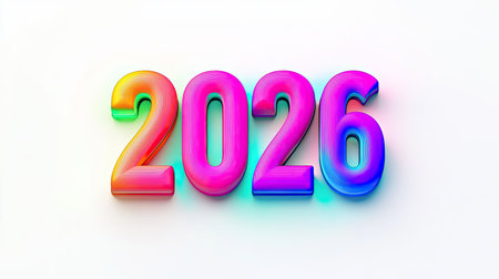 Happy New Year 2026 â€“ Vibrant and Colorful 3D Text