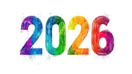 Happy New Year 2026 â€“ Vibrant and Colorful 3D Text