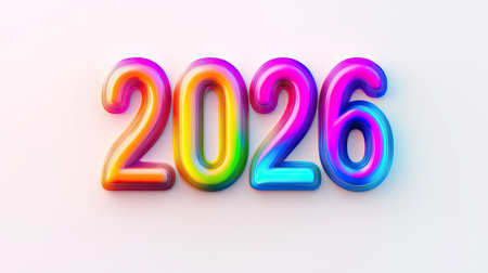 Happy New Year 2026 â€“ Vibrant and Colorful 3D Text