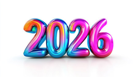 Happy New Year 2026 â€“ Vibrant and Colorful 3D Text