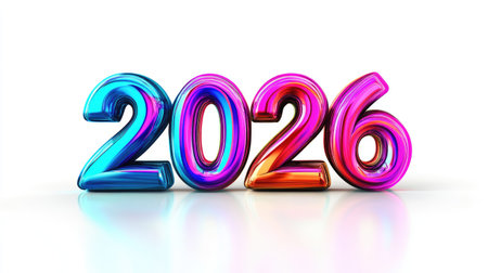 Happy New Year 2026 â€“ Vibrant and Colorful 3D Text