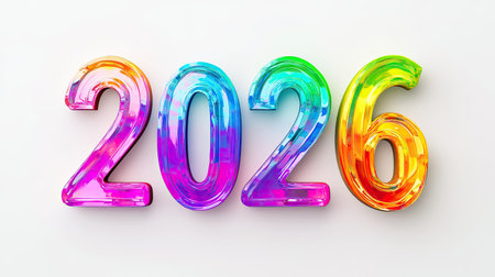 Happy New Year 2026 â€“ Vibrant and Colorful 3D Text