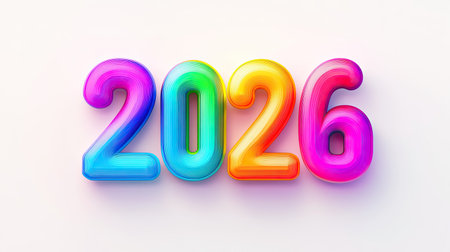 Happy New Year 2026 â€“ Vibrant and Colorful 3D Text