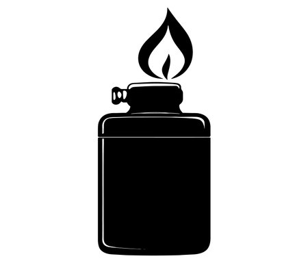 Gas lighter vector illustration, Gas lighter isolated on white background, Lighter icon vectorのイラスト素材
