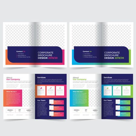 business bifold brochure templateのイラスト素材