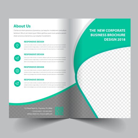 business bifold brochure templateのイラスト素材