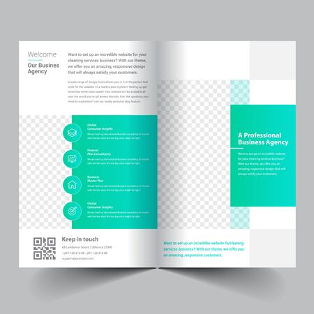 business bifold brochure templateのイラスト素材