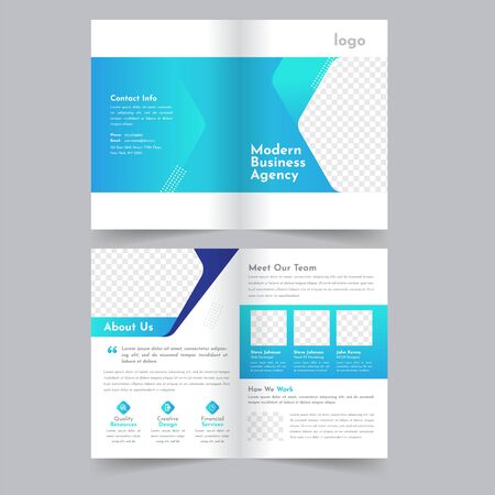 business bifold brochure templateのイラスト素材