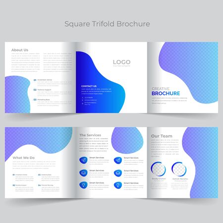 Square Tri-fold Brochureのイラスト素材