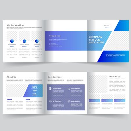 Square Trifold Brochure Templateのイラスト素材