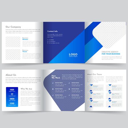 Square Trifold Brochure Templateのイラスト素材