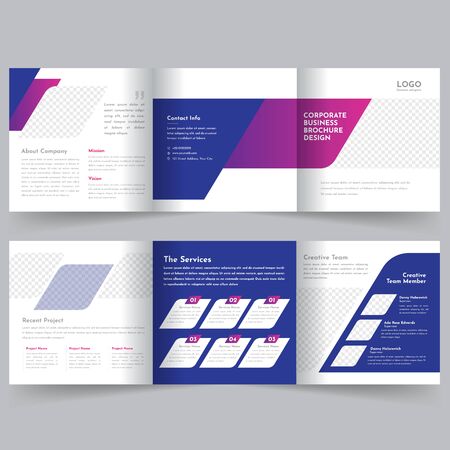 Square Trifold Brochure Templateのイラスト素材
