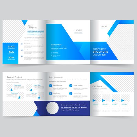 Square Trifold Brochure Templateのイラスト素材