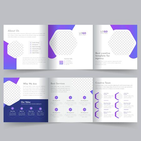 Square Trifold Brochure Templateのイラスト素材
