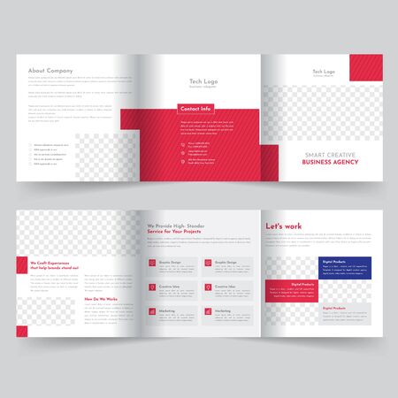 Square Trifold Brochure Templateのイラスト素材
