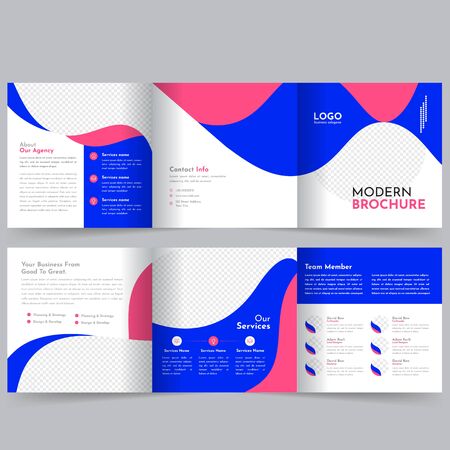Square Trifold Brochure Templateのイラスト素材