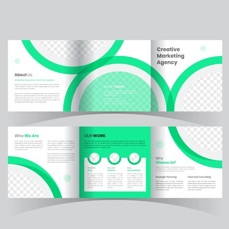 Square Trifold Brochure Templateのイラスト素材