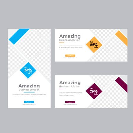 Corporate Business Web Banner setのイラスト素材
