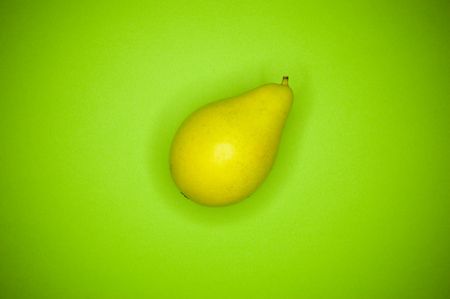 pear on green backgroundの写真素材