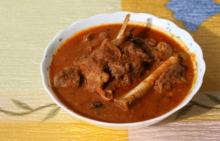 Indian style mutton curry with thick spicy gravy/Indian style meat dish