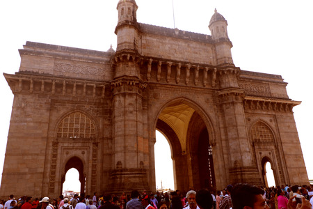 Built during the British rule Gateway of India is synonymous with Mumbai & the starting point for most tourists who want to explore the city.のeditorial素材