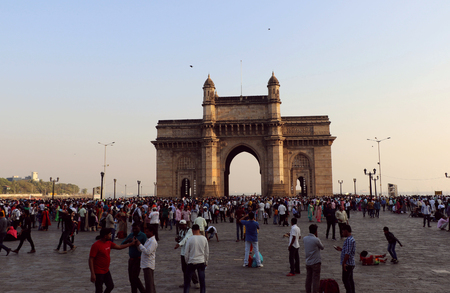 Built during the British rule Gateway of India is synonymous with Mumbai & the starting point for most tourists who want to explore the city.のeditorial素材