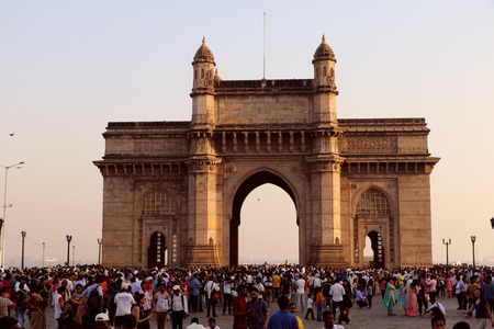 Built during the British rule Gateway of India is synonymous with Mumbai & the starting point for most tourists who want to explore the city.のeditorial素材