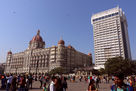 The Taj Mahal Palace Hotel is a five star historic & luxury hotel located near Gateway of India, Colaba. Tourists love to see it.のeditorial素材