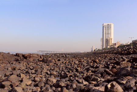 Bandra-Worli Sea Link, eight lane cable-stayed bridge that links regions of Bandra and Worli, western suburbs of Mumbai with Nariman Point, the main business centre.のeditorial素材