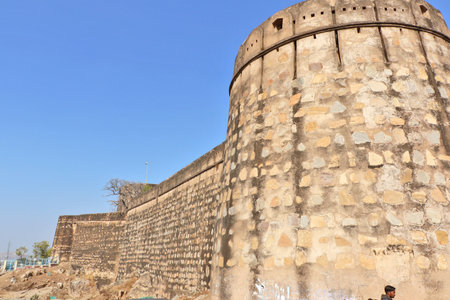 The outer picture of Jhansi Fort is a fortress situated on a hilltop in Uttar Pradesh, Northern India is belonging to Queen Laxmi Bai.のeditorial素材