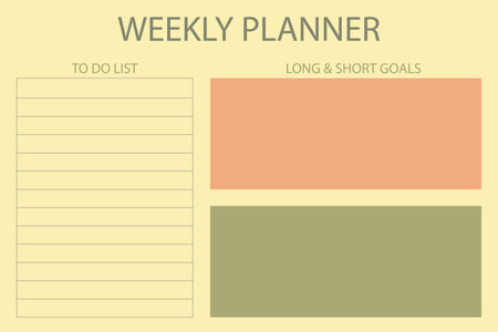 Weekly planner template. Planner to do list. To do list.のイラスト素材